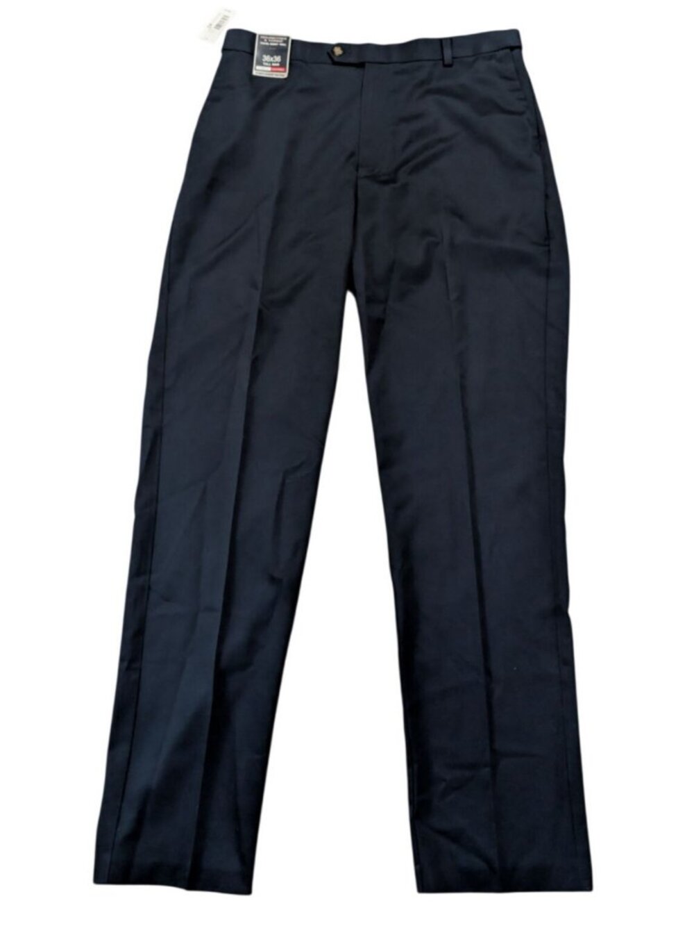 Roundtree & Yorke Travel Smart Twill Pants 36x36 Flat Front Expander Waist NWT